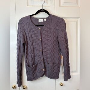 Cyrus Cable Knit Cardigan - Grey size small